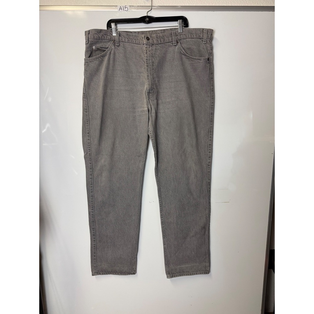 Vintage Levis 505 Mens 44x34 Gray Orange Tab Straight Leg Jeans Made in USA
